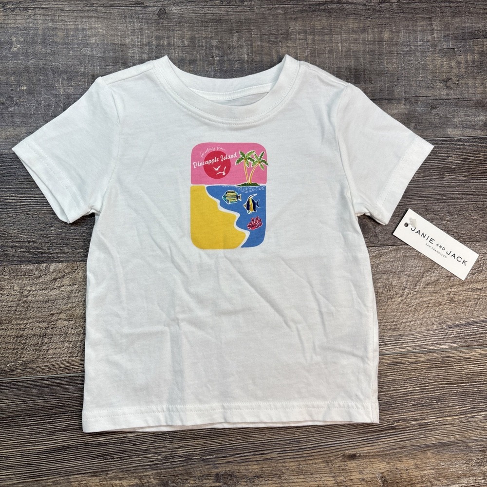 Janie‎ and Jack 18-24 Months Tropical Postcard Tee Shirt Top NEW